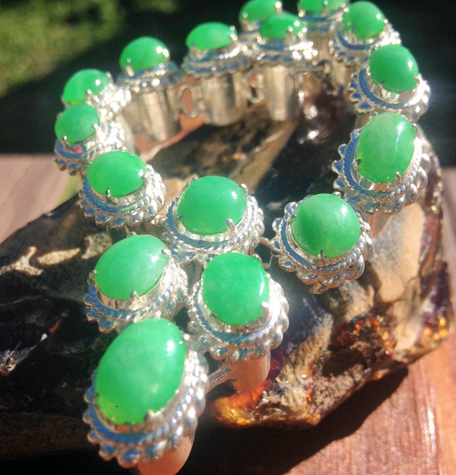 Imperial Fei Cui Emerald Green Jadeite jade 16 Cabochons - Etsy