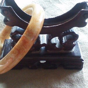 61mm Thick Jadeite Jade Bangle Golden Yellow and Red Brown Isabellenius Jadeite Jade Bangle #YX110