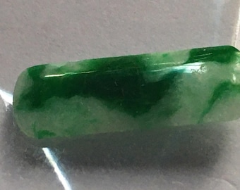 Imperial Bright Green Strands and Wisps in this 100% Natural A jadeite jade 1.5 Ct Rectangular Bar Cabochon