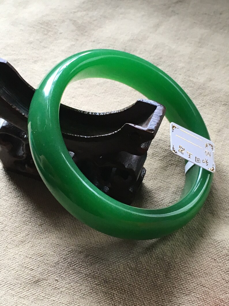 Spinach Green Jade 59 61mm 64.5mm Bangle Bracelet Etsy
