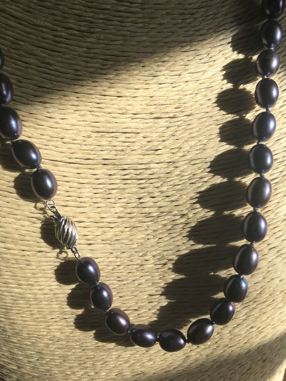 Tahitian Pearl Necklace Large Gorgeous Olives 27 … - image 2