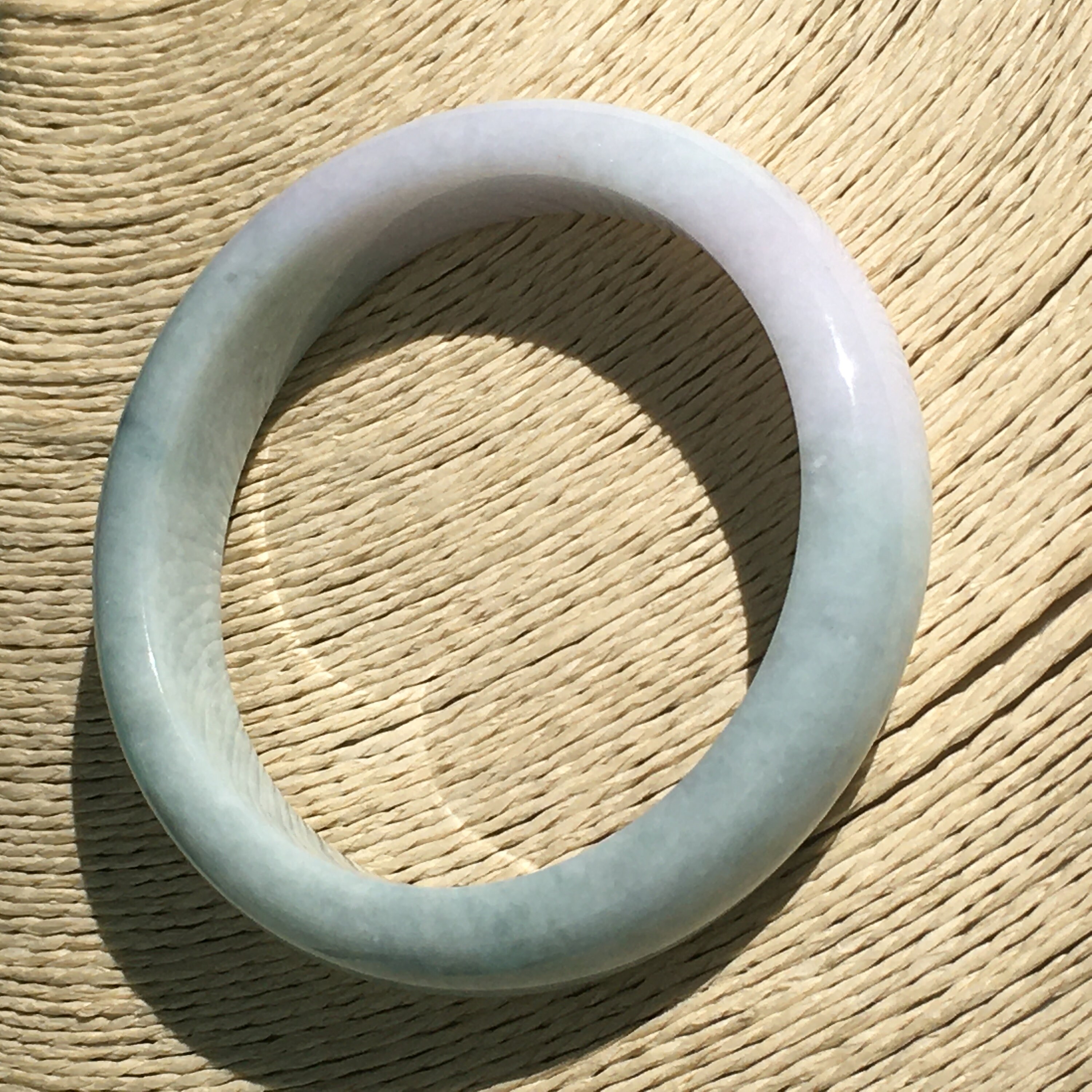 62 mm 素晴らしい！ラベンダーグリーンジェダイト翡翠バングル
