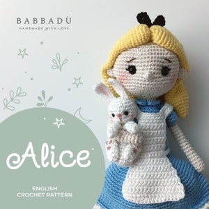 ALICE in Wonderland Crochet English Pattern. Amigurumi tutorial. Crochet tutorial.