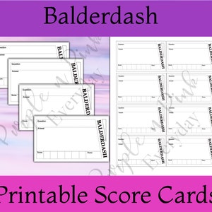 Balderdash Score Cards | Printable - Etsy