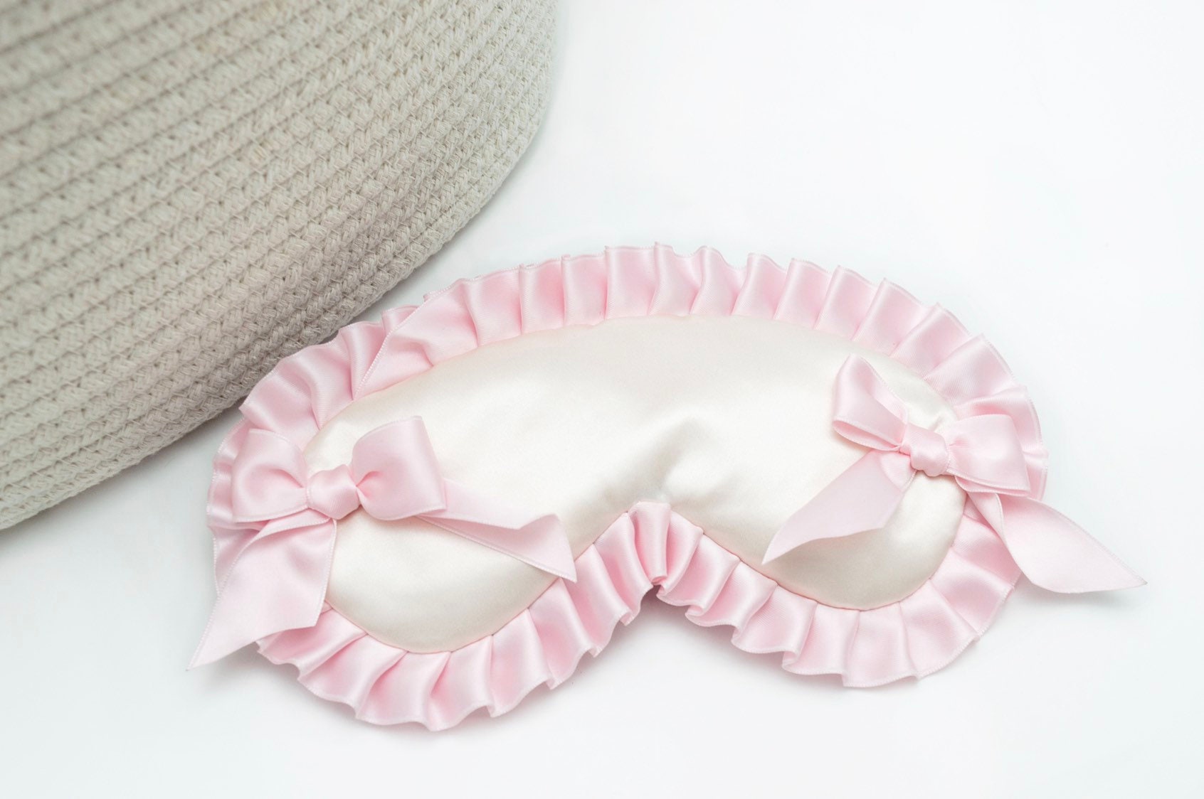 Satin Sleep Mask in Pink. Blair Waldorf ruffle sleep mask Etsy