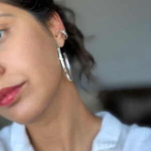 Hoop earring, Silver earcuff, Silver Jewelry, Space Jewelry, Celestial Jewelry, Celestial earring, metalsmith earring, star moon jewelry
