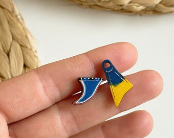 Wooden earrings: Surf & Bodyboard