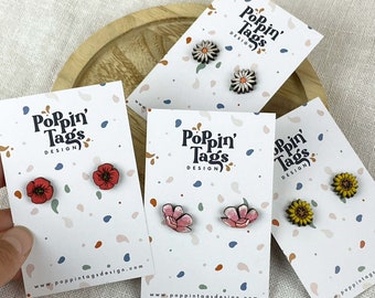 Wooden earrings: Flowers