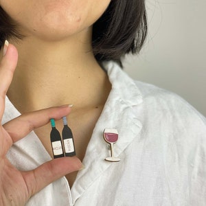 Wooden pins set: Wine and Glass image 8