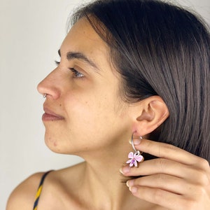 Hoop earrings: Orchid image 2