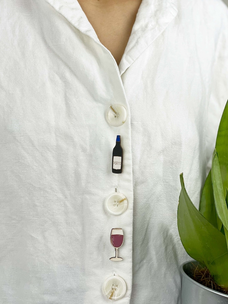 Wooden pins set: Wine and Glass image 10