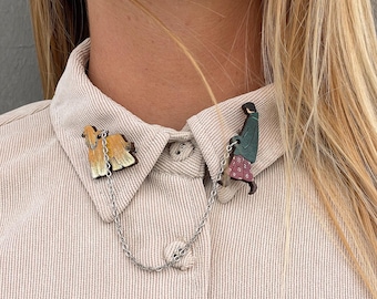 Collar Pins: Walk the Dog