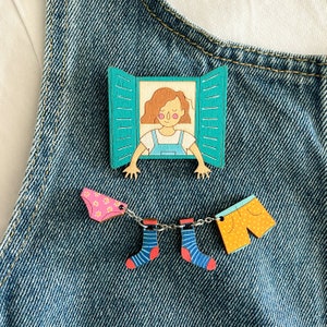 Wooden pins set: Hang the Laundry
