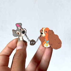 Wooden pins set: Lady and the Tramp