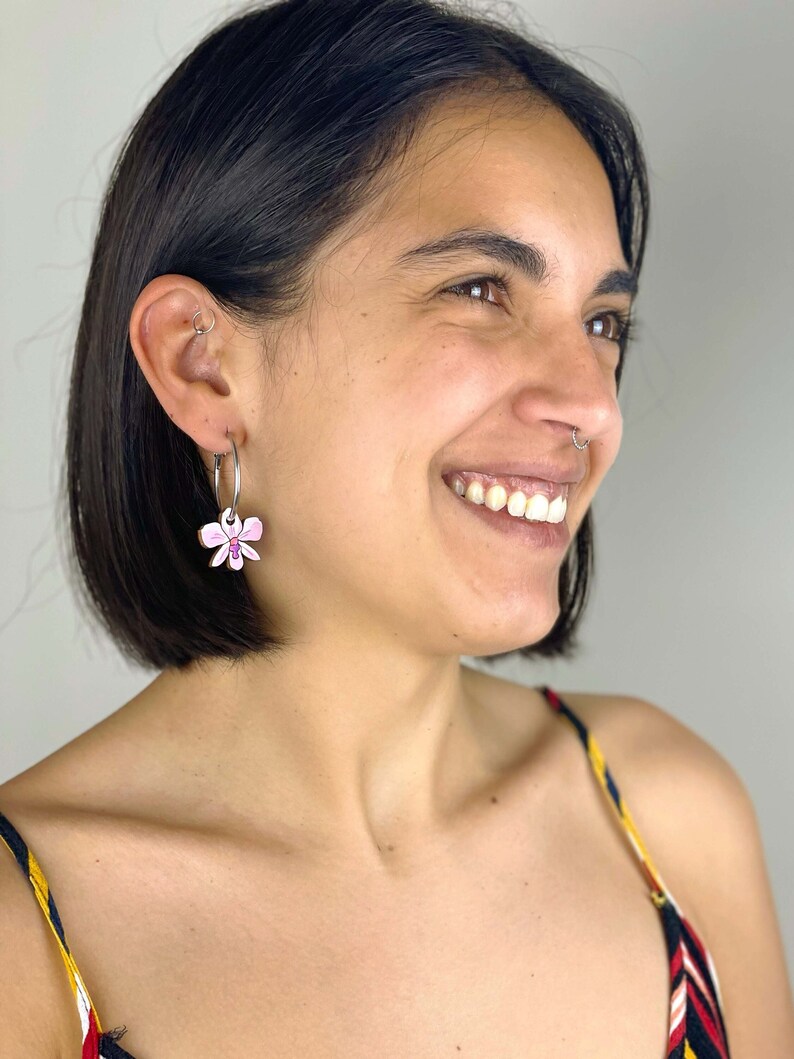 Hoop earrings: Orchid image 1