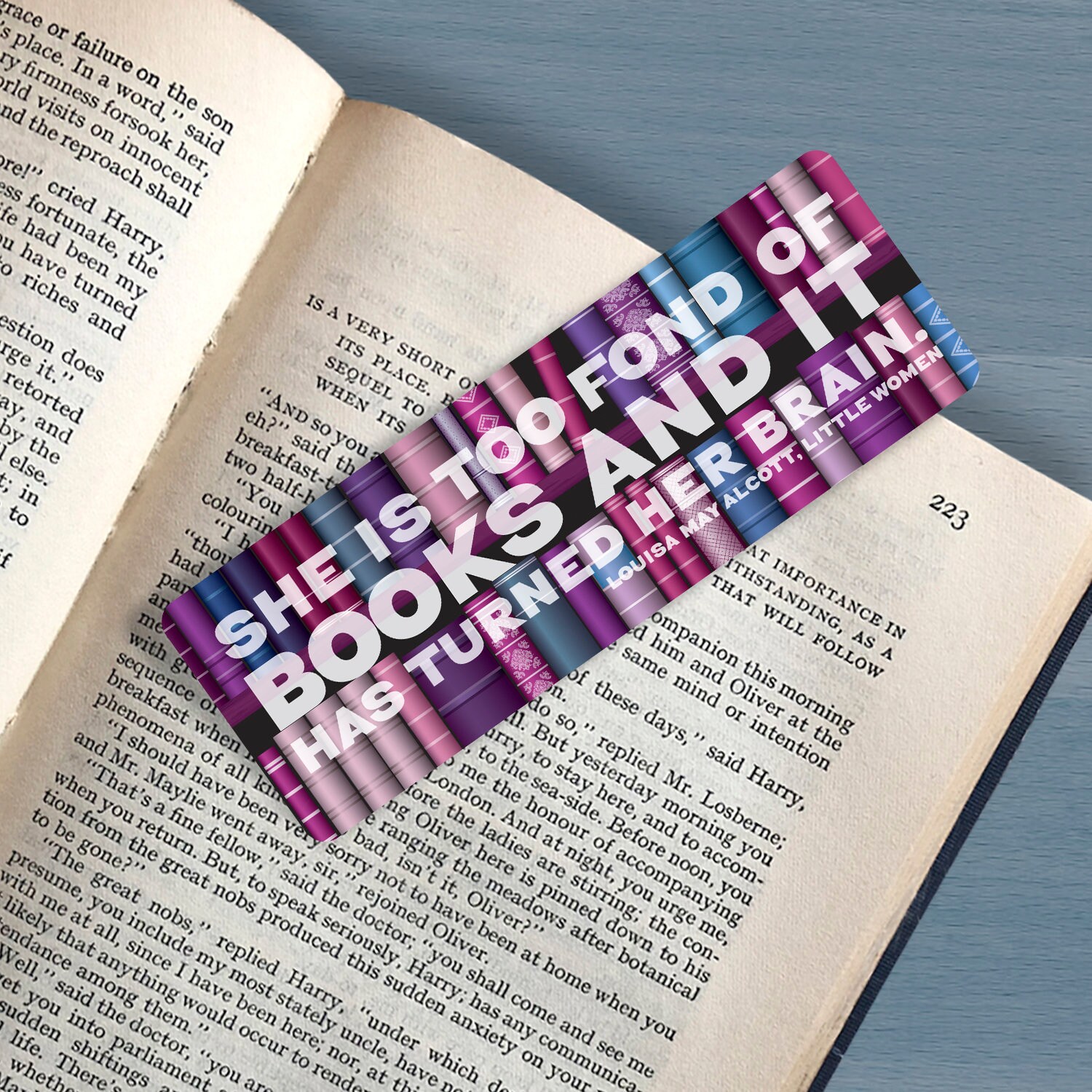 Book Lover Quote Bookmark She Is Too Fond Of Books It Etsy