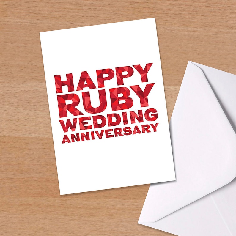 40th wedding anniversary Happy Ruby Wedding Anniversary 40 years married 40th wedding anniversary Typography Typographical