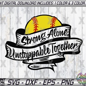 Softball Strong Svg, Dxf, Eps, Png, Jpg Digital Download