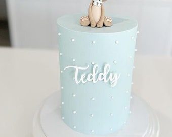 Personalised Name Cake Fropper - Cake Fronter - Baby - First Birthday - 1st - 40 - fifty - single layer - acrylic - wood - 60 - seventy - 80