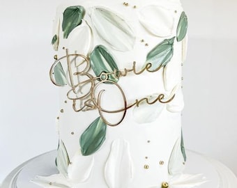 Personalised Name Cake Topper - Fropper - Fronter - Acrylic or Wood, First Birthday - Charm - Plaque