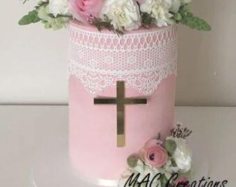 Cross cake fronter fropper - baptism communion christening - Cake charm