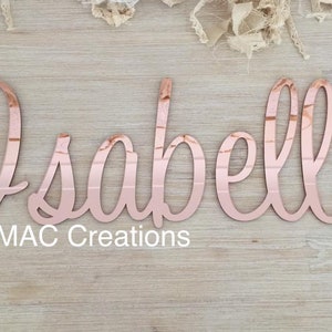 Personalised Acrylic or Wood Name Wall Plaque Sign -nursery Baby kids room decor - gold mirror - rose gold - pastel - bamboo - name sign