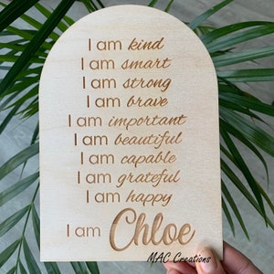 Personalised Kids Positive Affirmations Plaque