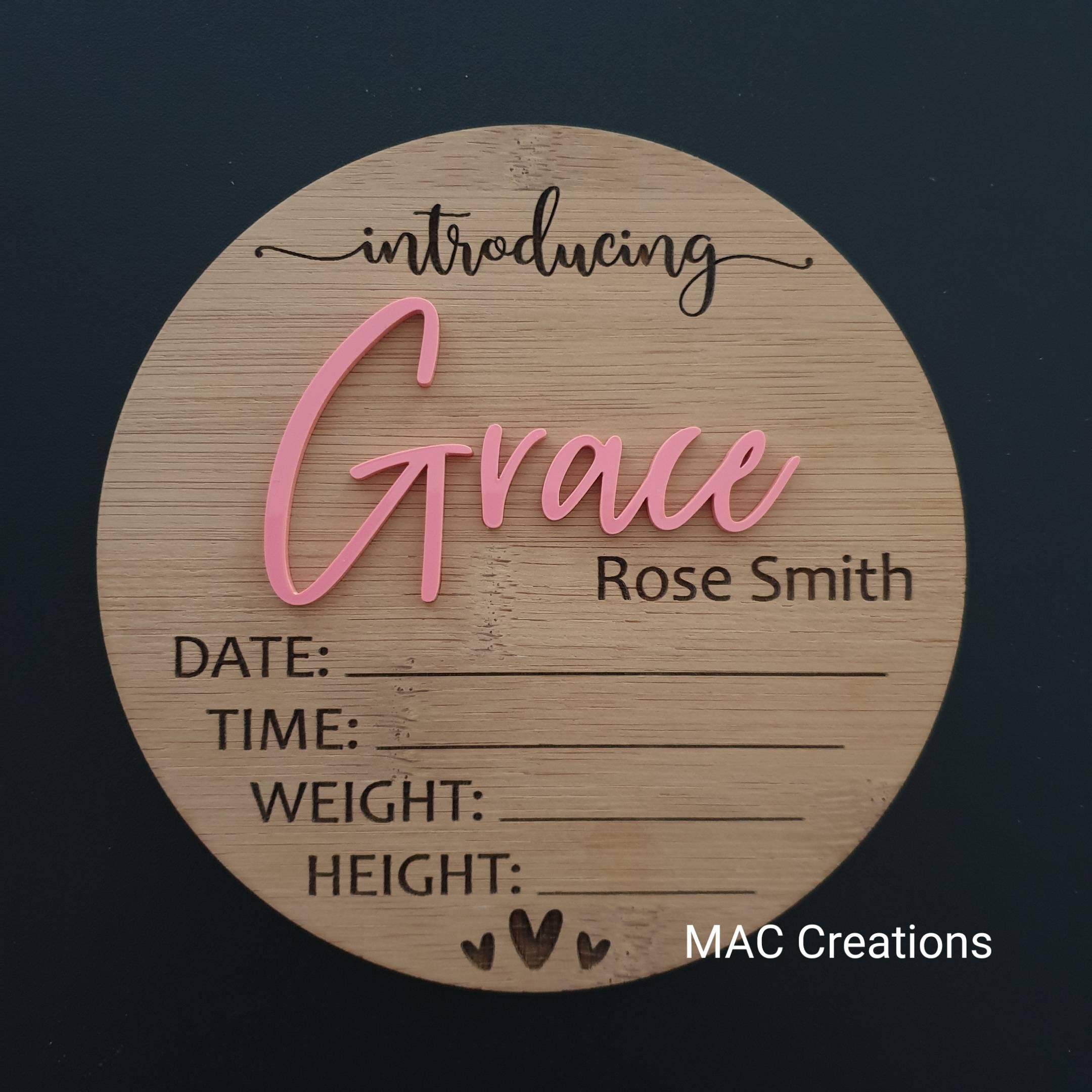 Wooden Birth Details Plaque New Baby Birth Announcement - Etsy Australia