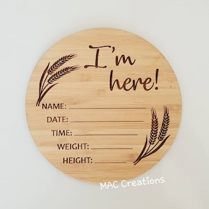 Wooden Birth Details Plaque - New Baby - Birth Announcement, Baby Name Plaque, Baby Arrival Sign, New Baby Gift, Nursery Decoration, Newborn