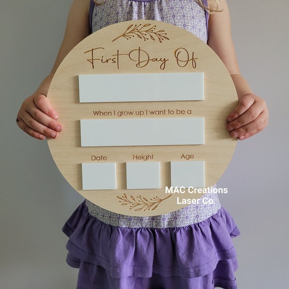First Day of School Board Laser Engraved Birch Wood With Etsy Australia