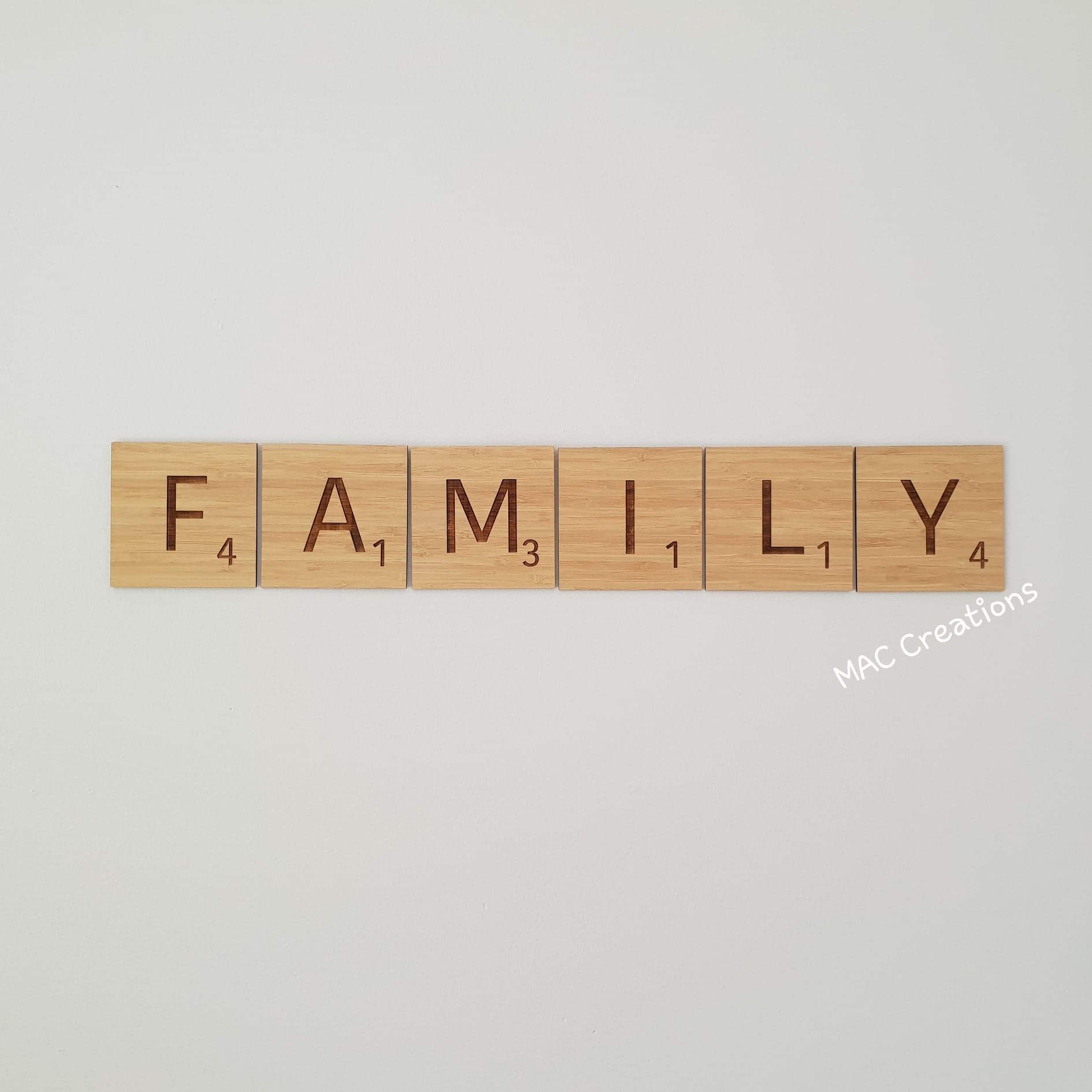 Laser Engraved Jumbo Scrabble Tiles Wall Decor Scrabble Etsy