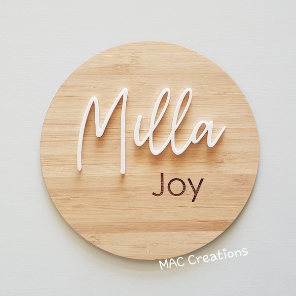 Wooden Birth Plaque - New Baby - Birth Announcement, Baby Name Plaque Baby Arrival Sign, New Baby Gift, Nursery Decoration, Newborn I'm here