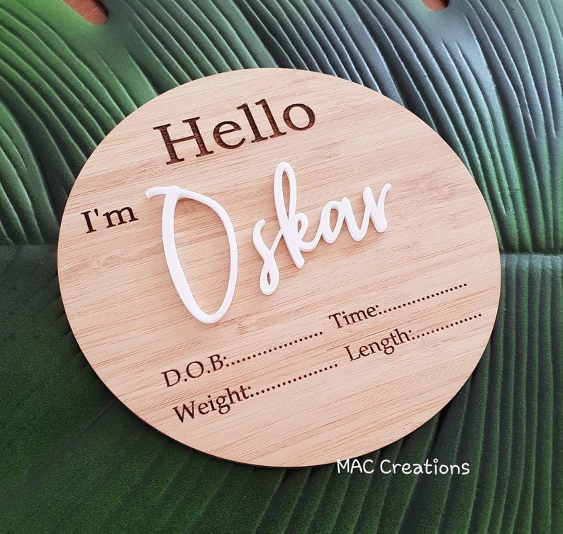 Birth Stats Wood Sign, Birth Announcement Sign, Baby Wooden Sign, Birth - View #3