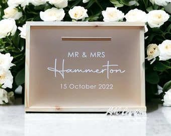 Personalised Wooden Wedding Wishing Well Card Box - Gifts - Wishes