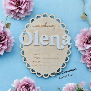 Wooden Birth Details Plaque - New Baby - Birth Announcement, Baby Name Plaque, Baby Arrival Sign, New Baby Gift, Nursery Decoration, Newborn