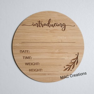 Wooden Birth Details Plaque - New Baby - Birth Announcement, Baby Name Plaque, Baby Arrival Sign, New Baby Gift, Nursery Decoration, Newborn