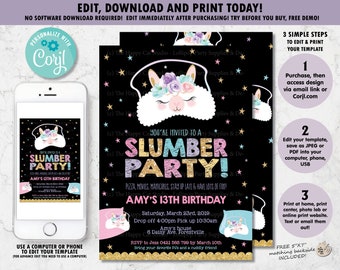 Sleep Mask Invite Etsy