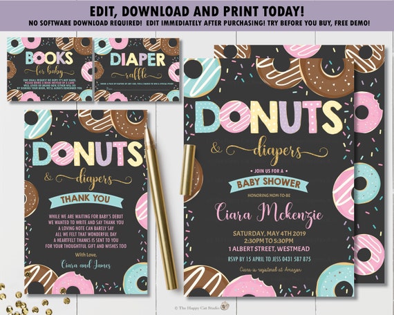 donuts and diapers invitation