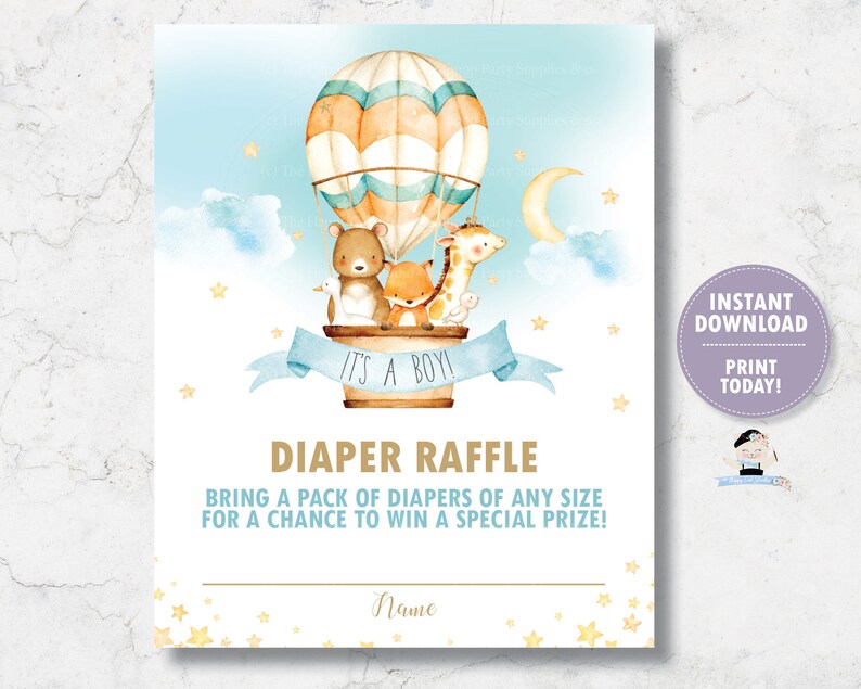 Hot Air Balloon Baby Shower Invitation Bundle Set Diaper Etsy Canada