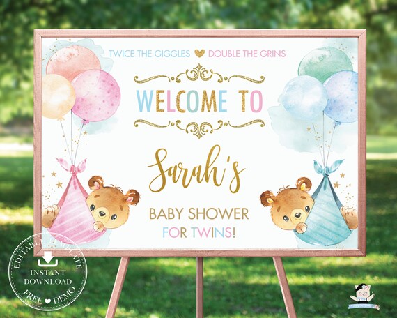 Cute Bears Twins Boy Girl Baby Shower Welcome Sign Editable Template Instant Download Pdf Teddy Bear Baby Shower Poster Decor Gold Tb5 By The Happy Cat Studio Catch My Party Cute Bears Twins Boy Girl Baby Shower Welcome Sign Editable Template Instant Download Pdf Teddy Bear Baby Shower Poster Decor Gold Tb5 By The Happy Cat Studio Catch My Party
