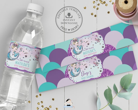 Minnie Mouse Birthday Water Bottle Label Template DIY