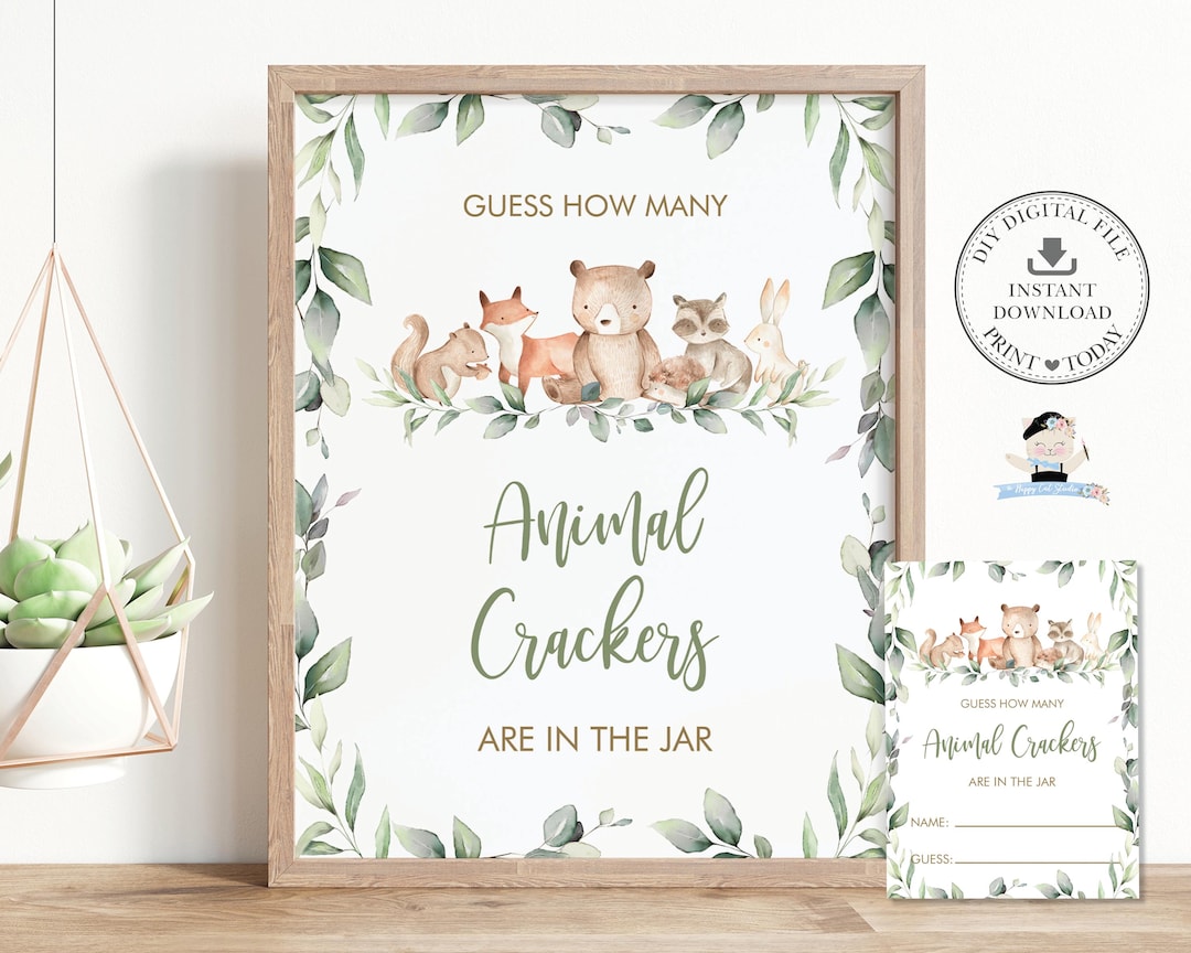 Guess How Many Animal Crackers Are in the Jar Game, INSTANT DOWNLOAD