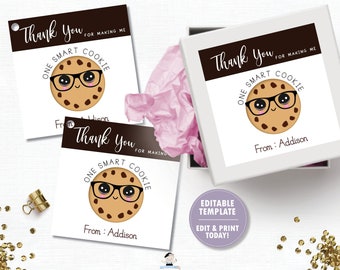 Teacher Appreciation Printable | One Smart Cookie | Digital Download - Etsy