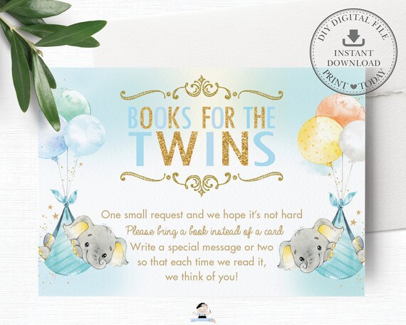 bring-a-book-instead-of-a-card-instant-download-twins-two-boys