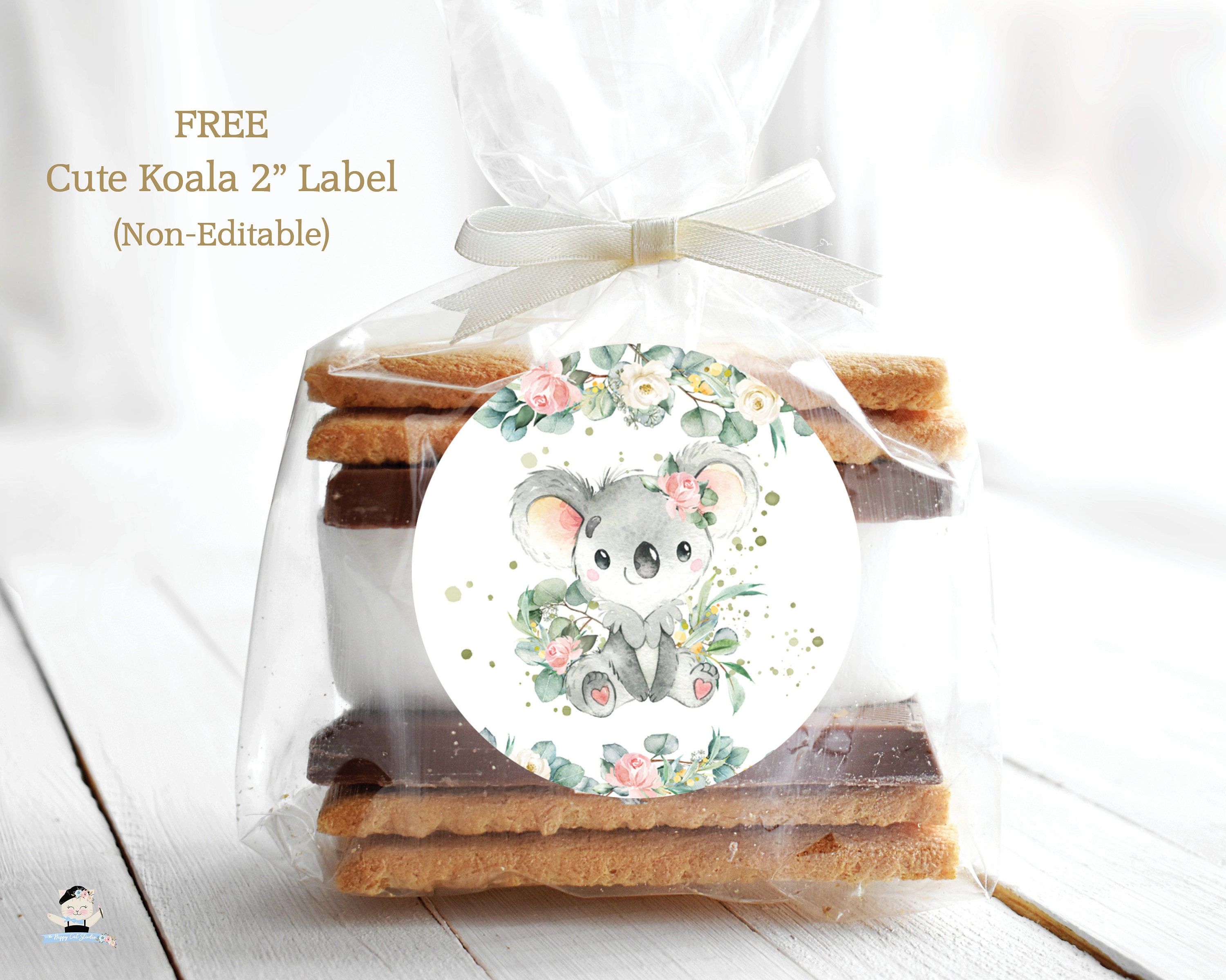 48 Koala-Aufkleber Oval 40x20 Mm – Für Geschenke, Umschläge, Karten & Bastelprojekte