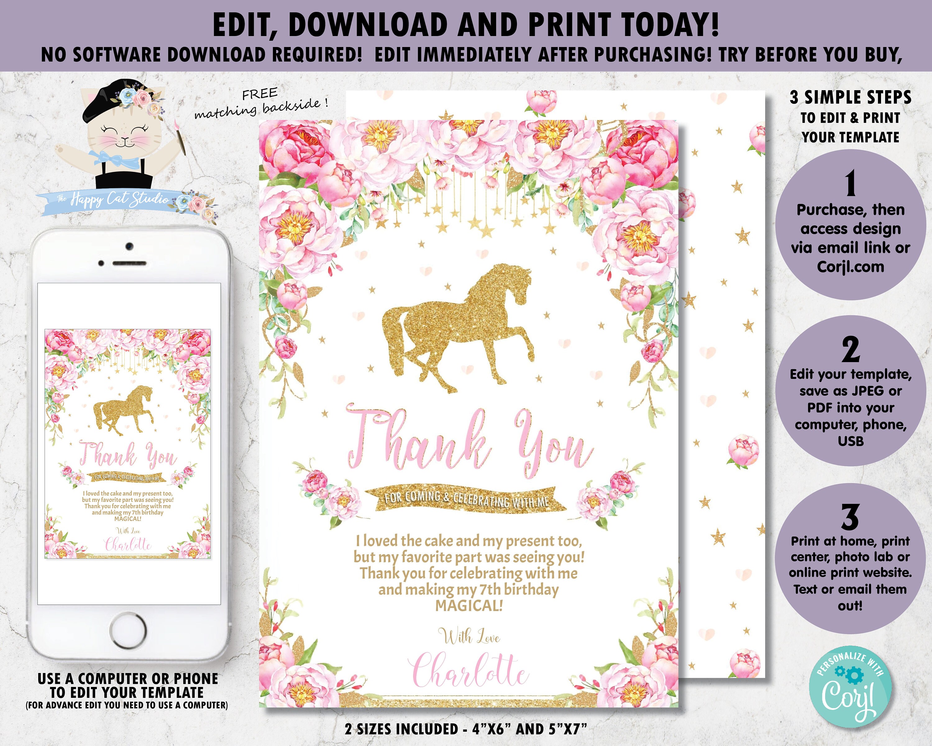 Horse Birthday Party Printable Templates