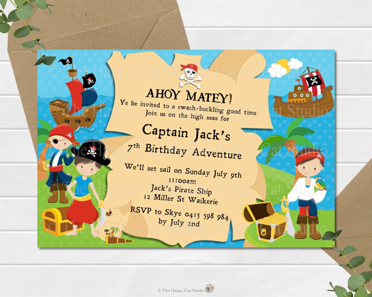 Pirate Invitation Pirate Party Pirate Boys Birthday | Etsy