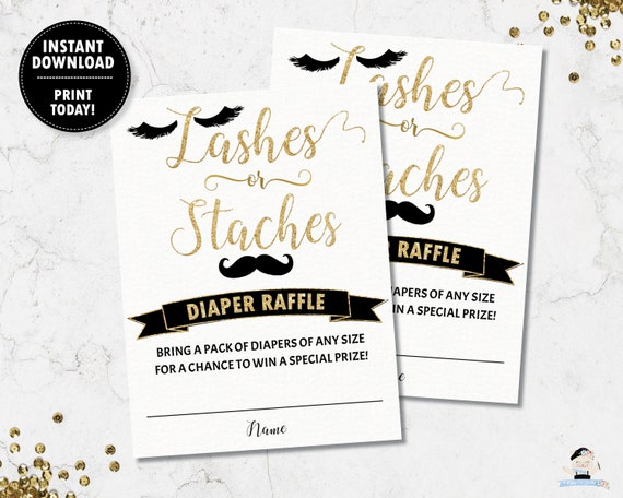 Diaper Raffle INSTANT DOWNLOAD Lashes Or Staches Diaper Raffle Ticket diaper-raffle-instant-download-lashes-or-staches-diaper-raffle-ticket