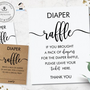 Windelkarte Zum Ausdrucken, Wickelkarte Kraft, Gender Neutral Baby Shower, INSTANT DOWNLOAD, Minimalistischer Moderner Schriftzug, MN1