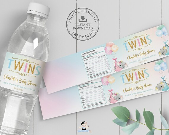 twin baby shower favors